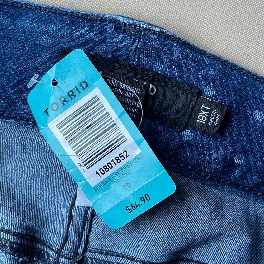 Torrid Medium Blue Dot Print Jeans 18XT - Picture 10 of 10